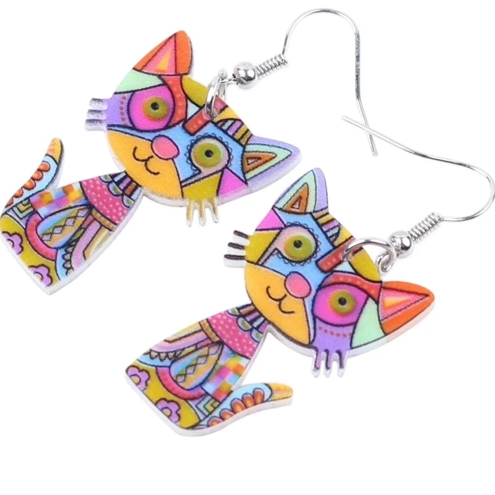 Colorful Cat Earrings